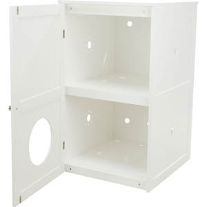 Maison pour chat à 2 étages 53 x 90 x 58 cm, abri blanc pour chats d'intérieur - Product Image 5