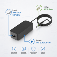 Chargeur rapide GaN 65W ABP PD3.1 avec câble USB-C rétractable, adaptateur mural ultra-fin ignifuge pour MacBook/S24, ordinateur portable et téléphone