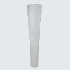 PIHA SPORTS MEN'S WINTER HIGH STREET FASHION NEW DESIGN GENUINE LEATHER PANTS BIKER TROUSER WHITE <b>JEANS</b> STYLE <b>SOFT</b> NAPA LEATHER - Product Image 3