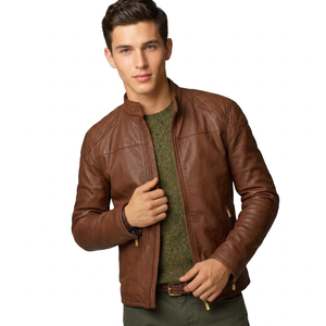 Bespoke Men Dark Brown Lambskin Leather Coat Classic Lapel Collar Winter Stylish Men Genuine Leather <b>Jackets</b> - Product Image 3