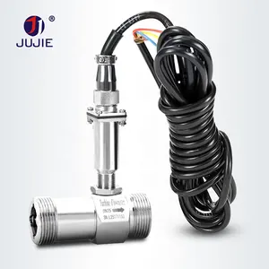 Jujie medidor de fluxo de água, medidor de alta precisão, sensor de fluxo de combustível, diesel, gasolina, óleo, tipo n, sinal de pulso plc ss304 inox 1/2npt