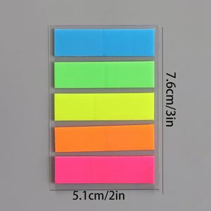 Marcadores de Página Fluorescentes Transparentes, Adhesivos, de Neón, para Clasificación de Archivos y Libros - Product Image 2