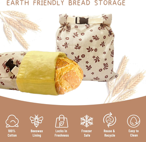 2 paket balmumu ekmek torbaları için Sourdough, balmumu çanta ev yapımı ekmek için, dondurucu dostu ve tazelik depolama taze tutmak için - Product Image 4