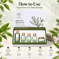 Ensemble de soins de la peau au thé vert fermenté EGCG, anti-acné, anti-rougeurs, apaisant, à l'acide salicylique, resserre les pores, contrôle du sébum