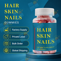 Gummies pour cheveux, peau et ongles à marque privée avec biotine, zinc et vitamines – 60 unités – Complément beauté – Fabricant OEM/ODM – Vente en gros