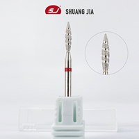 SHUANGJIA Embouts de ponceuse à ongles professionnels de haute qualité, forme flamme, spirale diamantée Tornado, pour le retrait de vernis en gel, US