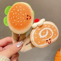 Pince à cheveux en plastique faite main, motif simulation de burger en cristal, pince BB, jouet alimentaire amusant pour filles, accessoire de coiffure pour enfants et femmes