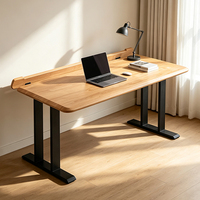 Bureau d'ordinateur en bois massif, nouveau modèle 2026 personnalisé avec fente pour câbles ouvrable et refermable, table de travail de bureau, établi pour la maison