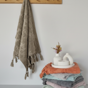 Sevim Jacquard Terry Hand <b>Towels</b> 50-90cm Soft High Absorbency Trendy Colors Tassel Design 500 GSM - Product Image 1