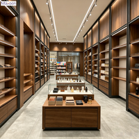 Vitrine décorative rétro en bois avec cadre arqué en L, éclairage LED, écologique, durable, avec portes vitrées et tiroirs de rangement pour bijoux