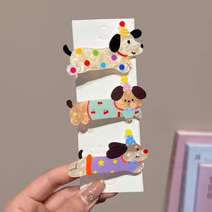 Barrettes à cheveux en acrylique avec motif de chien et de chat de dessin animé, barrettes à cheveux avec charme de fille mignonne, accessoires pour cheveux - Product Image 2