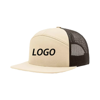 Casquettes Trucker Snapback 7 Panneaux Personnalisables avec Logo, Qualité Supérieure, Couleur Unie Léopard, Boucle Argentée Cuivrée, Toile Sportive Unisexe