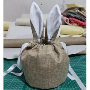 Bán buôn tùy chỉnh phục sinh điều trị Túi thăng hoa Kid của món quà đay phục sinh túi trứng săn giỏ phục sinh dây kéo túi với tai thỏ - Product Image 2