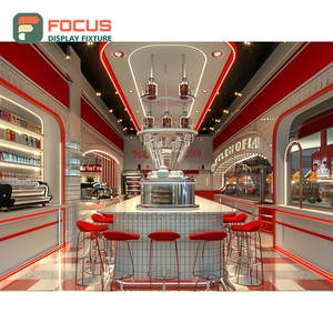 Vitrine à café illuminée avec façade en verre transparent, espace de présentation pour grains de café, vitrine à café - Product Image 3