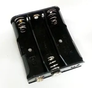 Caixa de armazenamento UM-3x3 v da bateria, 3 x aa tamanho da célula 4.5 preta plástico caixa de armazenamento com fio de chumbo