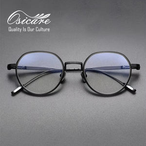 KV61 Lunettes de vue de haute qualité CE End Round Computer Wear <span class=keywords><strong>Vooglam</strong></span> Marque Kacamata Hommes Oculos Titane Lunettes de vue pour hommes - Product Image 2