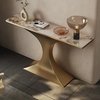 Table d'appoint moderne en métal de luxe léger pour hôtel haut de gamme, villa, couloir