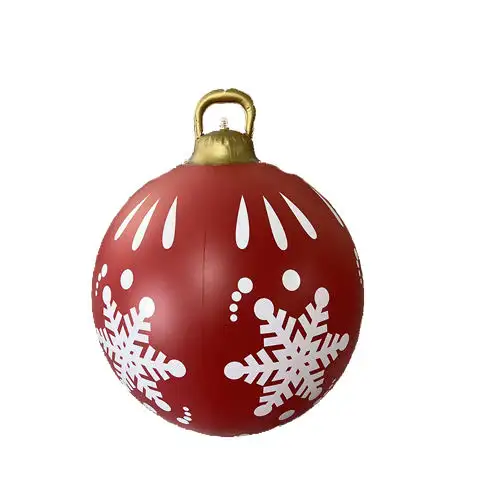 60: بالونات عيد الميلاد البلاستيكية الطباعة في الهواء الطلق عطلة كبيرة كرة عيد الميلاد الحرف اليدوية لعبة نفخ الكرة الكرة عيد الميلاد الديكور الكرة