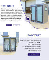 Salle de bain et toilettes préfabriquées amovibles, étanches, en conteneur portable pour chantier de construction et camp de travail