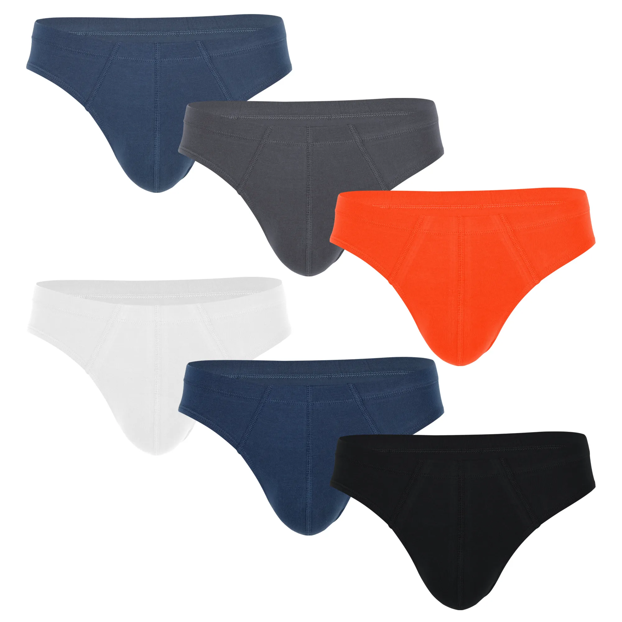 Mens Sexy Underwear Briefs Algodão Orgânico Preto Laranja Branco Cinza Azul Underwear Homens Clássico OEM Spandex Elastano