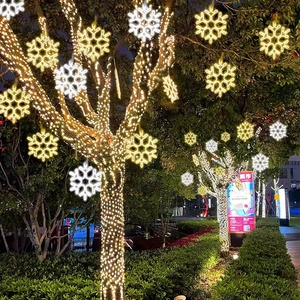 Guirlande LED Néon Flocon de Neige de Noël 80cm IP65 Étanche, Effet Pluie de Météores Scintillant, Blanc Chaud Doux, pour Extérieur et Intérieur, Garantie 2 Ans - Product Image 1