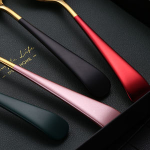 대량 다채로운 304 스테인레스 스틸 창조적 인 한국어 숟가락 황금 커피 부항 라운드 디저트 스푼 차 숟가락 - Product Image 2