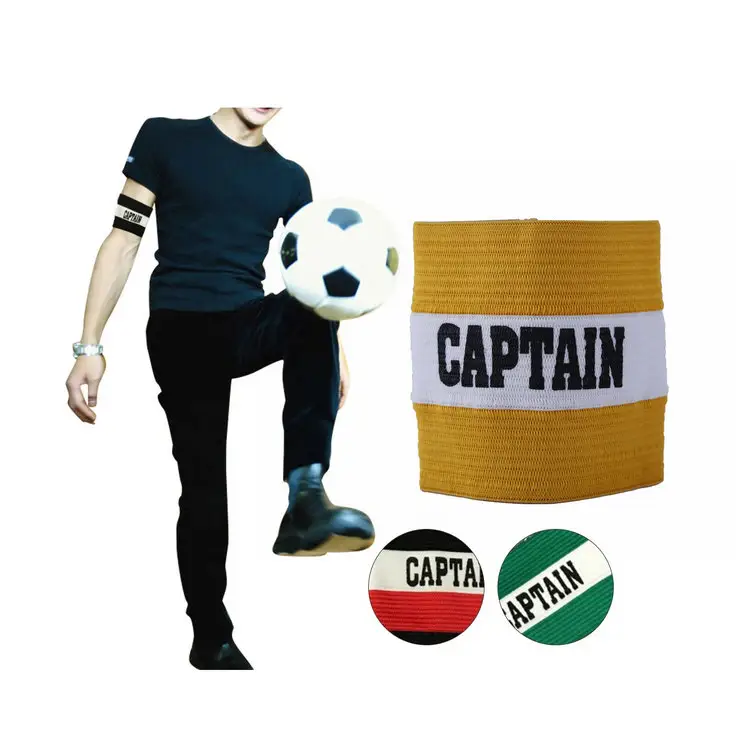 Bracciali da capitano con fascia elastica da calcio con stampa generale personalizzata all'ingrosso