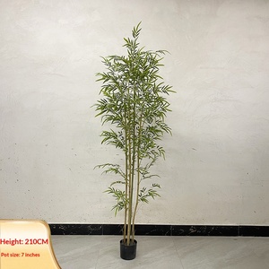 Bambou artificiel vert en <span class=keywords><strong>pot</strong></span>, grande décoration d'intérieur, Bambou porte-bonheur, Bonsaï à 4 tiges, style chinois doré, plante paysagère - Product Image 5