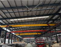 Ventilateur de plafond commercial HVLS de 24 pieds (7,3 m de diamètre) pour entrepôt, usine, gymnase, église, avec minuterie et contrôle de la température