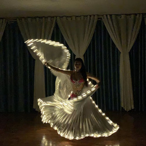 LED Luminous Silver Yellow Light Split Cape Halloween Belly <b>Dance</b> Performance Clothing Wings Props NEW ARRIVALS Party Novelties - Product Image 4