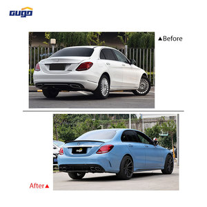 Gugo Bodykit Cho 2015-2021 MERCEDES-BENZ <span class=keywords><strong>C</strong></span>-Class W205 Phía Trướ<span class=keywords><strong>c</strong></span> & Phía Sau <span class=keywords><strong>Bumper</strong></span> Nâng <span class=keywords><strong>C</strong></span>ấp Để C63 AMG Mô Hình Điều Kiện Mới Tự Động Phụ Kiện - Product Image 3