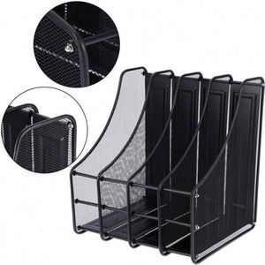 Wholesale Factory Price Office Stationery Desktop Metal Mesh 3 Compartments <b>Creative</b> Customized Magazine Holder - Product Image 2