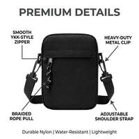 Sac bandoulière vintage miniature avec logo personnalisé |   Sac de poitrine pour téléphone en polyester imperméable pour hommes |   Vente en gros OEM en vrac