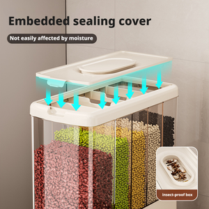 थोक 12.5 किलोग्राम अनाज कंटेनर रसोई बहुक्रियाशील खाद्य-ग्रेड चावल जार प्लास्टिक खाद्य-ग्रेड सामग्री रसोई अनाज डिस्पेंसर - Product Image 3