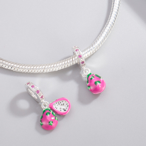 <span class=keywords><strong>Abalorios</strong></span> de Plata con Forma de Frutas (Uva, Granada, Cereza, Fresa, Manzana, Sandía, Pera) para Pulseras Originales Berloque - Product Image 4