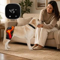 Attelle de hanche pour chien avec thérapie double chaleur et vibration pour mâles, sangles ajustables pour la taille et la cuisse, pour la rééducation articulaire des chiens seniors
