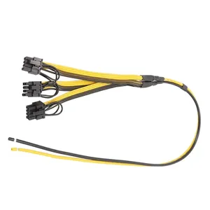 OEM 26/0.254 16awg Cable PCI Express PCI-E Triple 3X8 (6 + 2)Pin Cable de alimentación para tarjeta gráfica