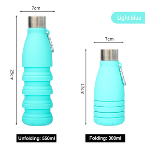 Botellas de Agua de Silicona Fáciles de Transportar de 550 ml, Botella de Agua de Silicona de Gran Capacidad Plegable para Deportes - Product Image 6