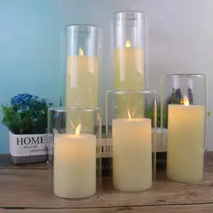 Wax LED Candle With Remote Control/glass Cover LED Candle Light