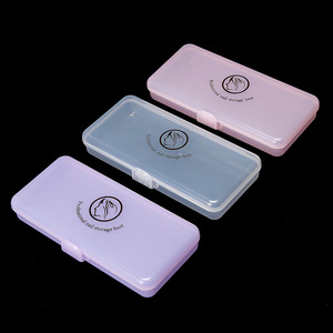 Colorful Empty Nail Container <b>Box</b> Pink Transparent Nail <b>Storage</b> Organizer for Manicure <b>Tools</b> - Product Image 1
