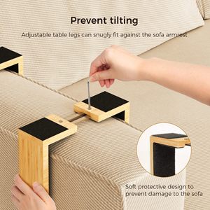 Double Layer Rotatable Armrest Tray With Storage For Sofa Living Room Use - Product Image 4