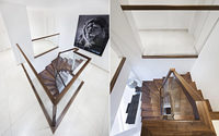 Escalier en spirale moderne en bois massif avec rampe en bois - Solution d'escalier intérieur sûre, durable et écologique pour villa et appartement - Disponible en ligne