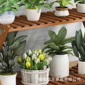 Étagère à fleurs/support de rangement pour rebord de fenêtre intérieur, étagère sur pied en bois massif pour balcon et fenêtre en baie, pour plantes pothos et succulentes - Product Image 4
