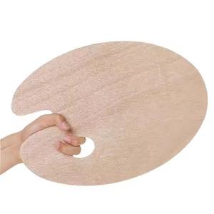 Paleta Ovalada de <span class=keywords><strong>Madera</strong></span> Color Burlywood para Artistas, para Pintura Acrílica y al Óleo, Fácil de Limpiar, Ligera, con Orificio para el Pulgar - Product Image 1