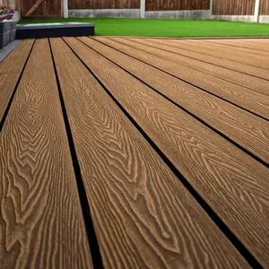 25mm Hot Sale WPC Decking 3D Embossing Guofeng Factory Wpc Teak Flooring