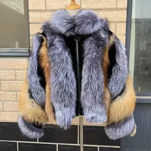 2022 Winter Wear Fashion Women Fox Fur Coat Real Fox Fur Luxury Jacket Natural Finland Fox Fur Plus Size Coat