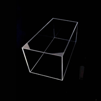 Boîte acrylique transparente à 5 faces, boîte de rangement carrée rectangulaire transparente en acrylique personnalisée à 5 faces, vitrine, cubes en acrylique Lucite