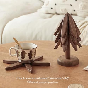 Sous-verre en bois artisanal en acacia, noyer et bambou, personnalisé, mignon, pour tasses à thé, café, bière, OEM en gros - Product Image 2