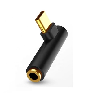 Adattatore Audio USB-C a Jack da 3,5 mm Dorato a Gomito per Cuffie, Convertitore Aux per Telefoni Cellulari <span class=keywords><strong>Huawei</strong></span> - Product Image 1