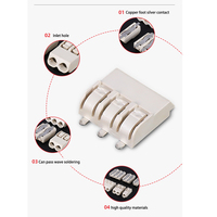 Conector de Bloque de Terminales para PCB SMD 2060, Rectangular, 1/2/3P, Paso de 4.0mm, Aleación de Plata, Corriente Nominal de 9A, para Iluminación LED